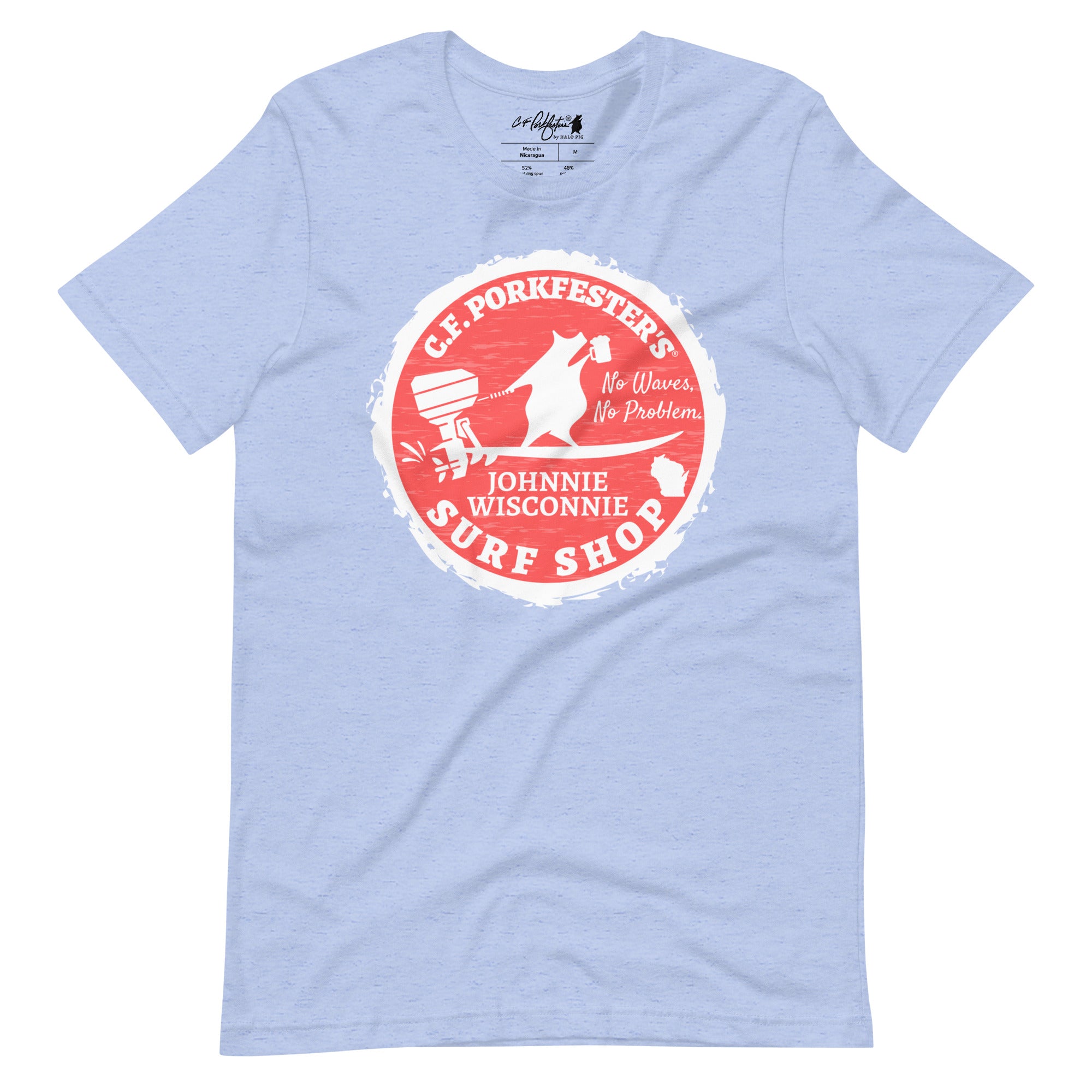 C.F. Porkfester's "Johnnie Wisconnie Surf Shop" Men's/Unisex T-Shirt