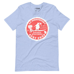 C.F. Porkfester's "Johnnie Wisconnie Surf Shop" Men's/Unisex T-Shirt