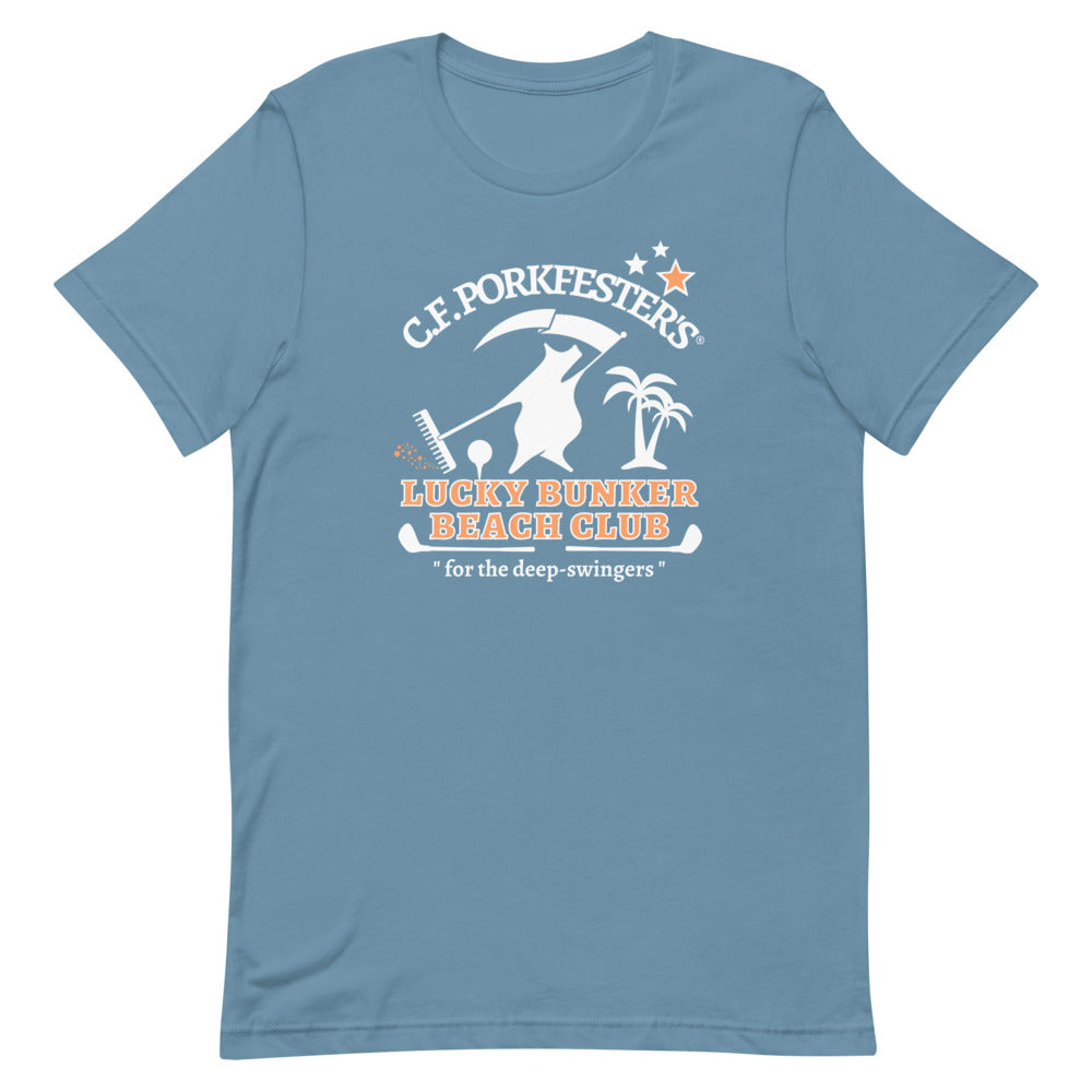 C.F. Porkfester's "Lucky Bunker Beach Club" Men's/Unisex T-Shirt